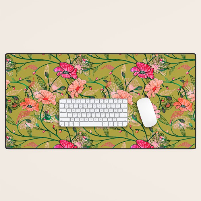 Twinning #Illustration #Pattern Desk Mat