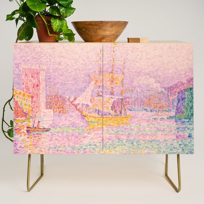 Paul Signac "Harbour At Marseilles" Credenza