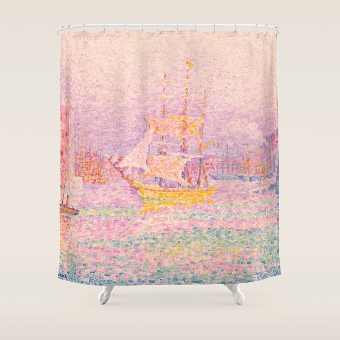 Paul Signac "Harbour At Marseilles" Shower Curtain