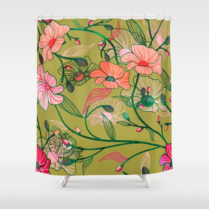 Twinning #Illustration #Pattern Shower Curtain