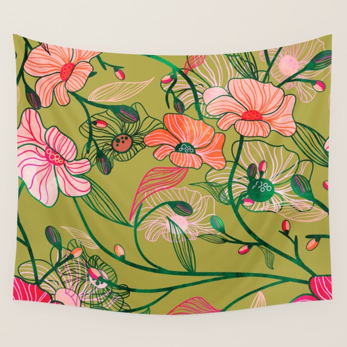 Twinning #Illustration #Pattern Wall Tapestry