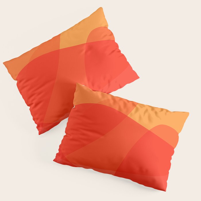 Abstract Organic Shapes In Red Pillow Sham