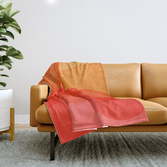 Abstract Organic Shapes In Red Throw Blanket