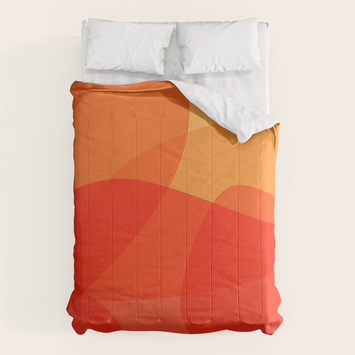 Abstract Organic Shapes In Red Comforter