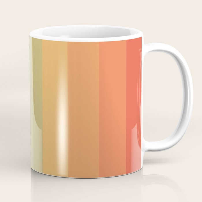 Colorful Retro Striped Rainbow Coffee Mug
