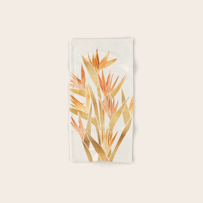 Metallic Gold Bird Of Paradise Bath Towel