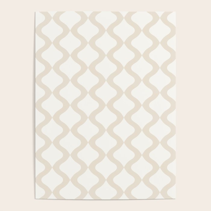 Alva Pattern - Vintage Neutral White Poster