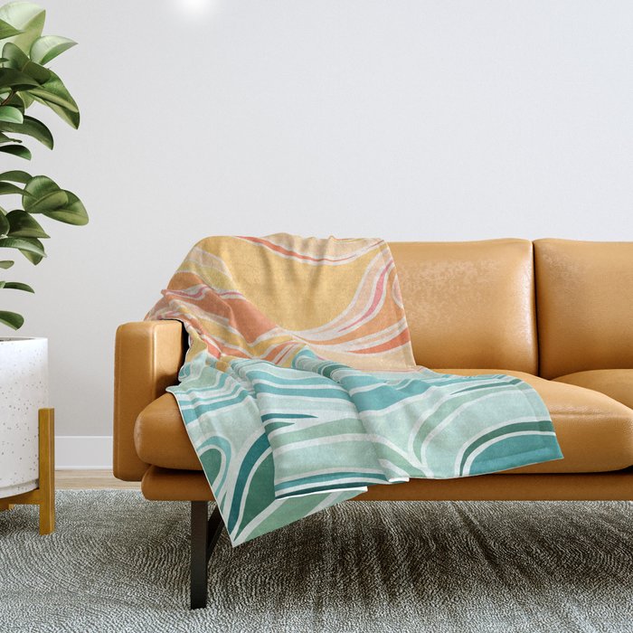 Sea And Sky Abstract Landscape Throw Blanket