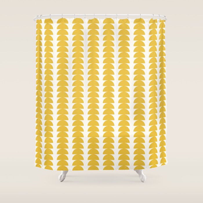 Maude Shapes Pattern - Golden Yellow Shower Curtain