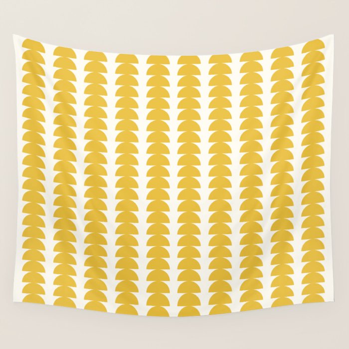 Maude Shapes Pattern - Golden Yellow Wall Tapestry