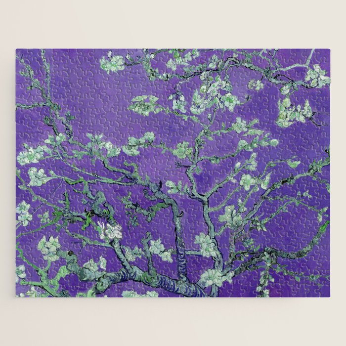 Vincent Van Gogh "Almond Blossoms" (Edited Purple) Jigsaw Puzzle