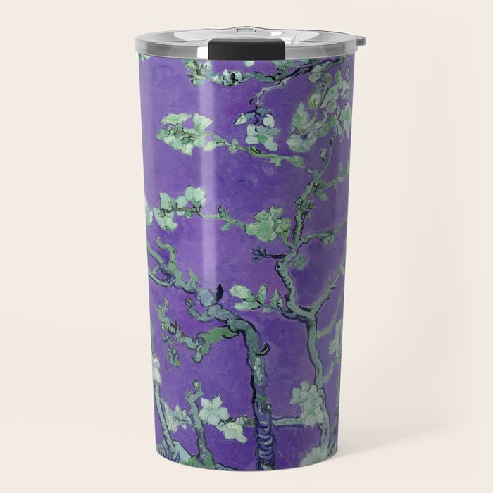 Vincent Van Gogh "Almond Blossoms" (Edited Purple) Travel Mug