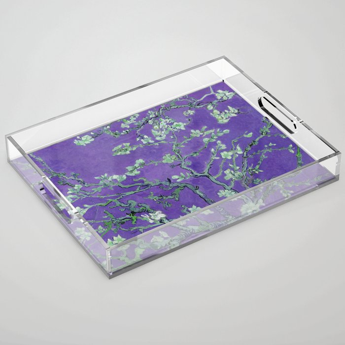 Vincent Van Gogh "Almond Blossoms" (Edited Purple) Acrylic Tray