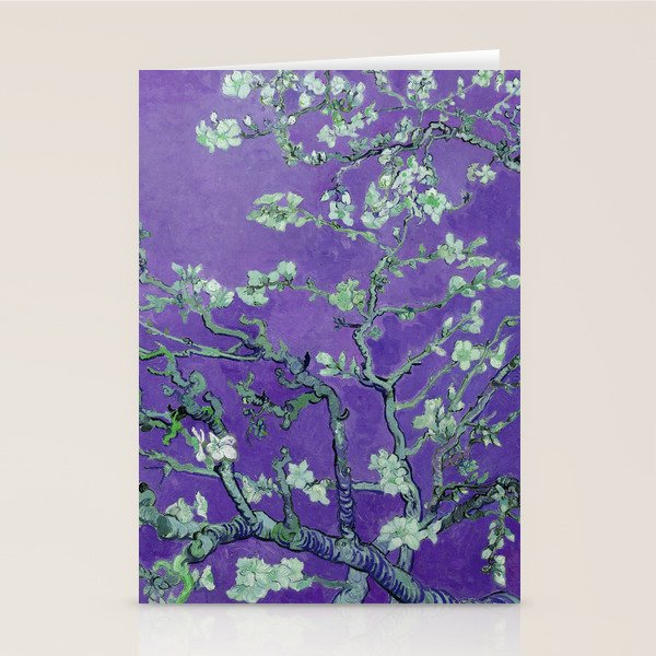 Vincent Van Gogh "Almond Blossoms" (Edited Purple) Stationery Card