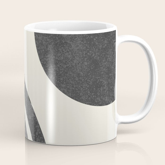 Mid Century Modern - Sun And Rainbow Black And White Coffee Mug