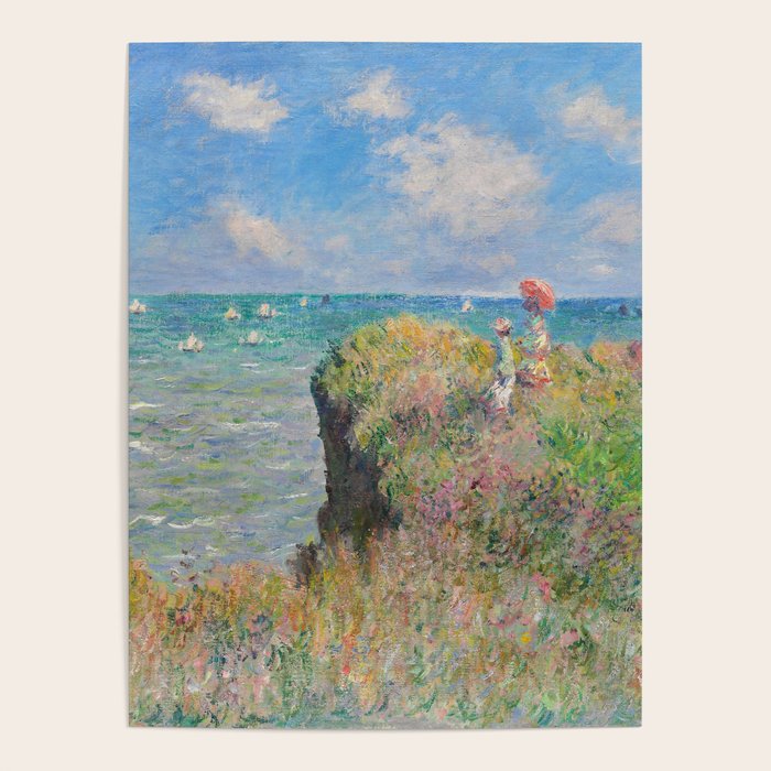 Claude Monet " Cliff Walk At Pourville" Poster