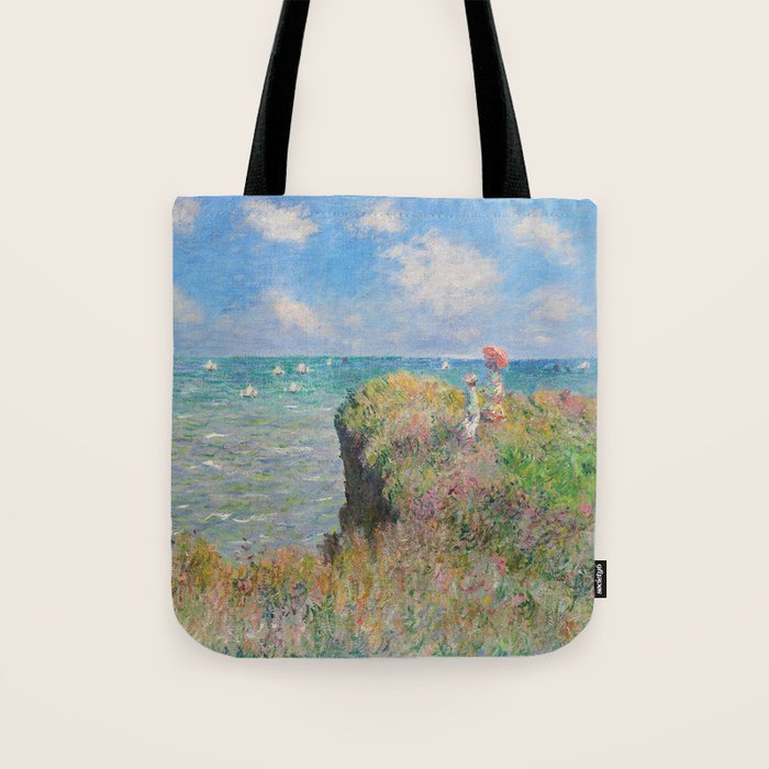 Claude Monet " Cliff Walk At Pourville" Tote Bag