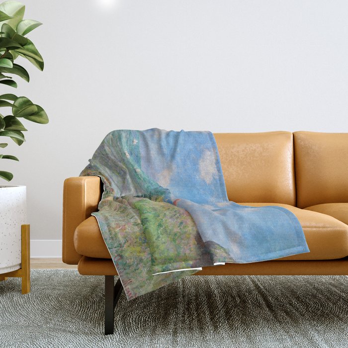 Claude Monet " Cliff Walk At Pourville" Throw Blanket