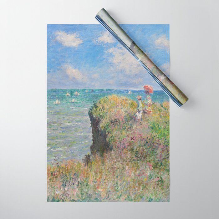 Claude Monet " Cliff Walk At Pourville" Wrapping Paper