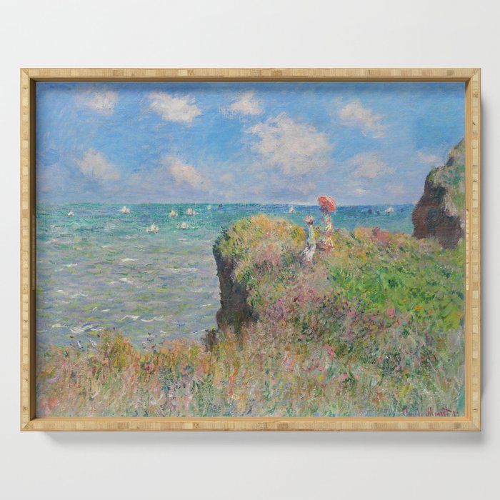 Claude Monet " Cliff Walk At Pourville" Serving Tray