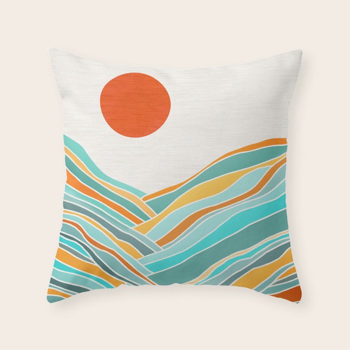 Abstract Sunset Landscape Ii Throw Pillow
