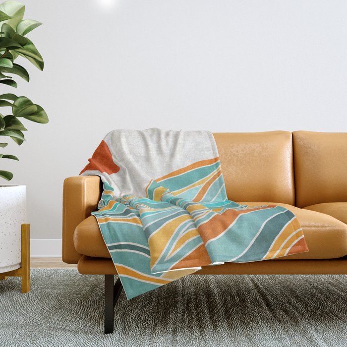 Abstract Sunset Landscape Ii Throw Blanket