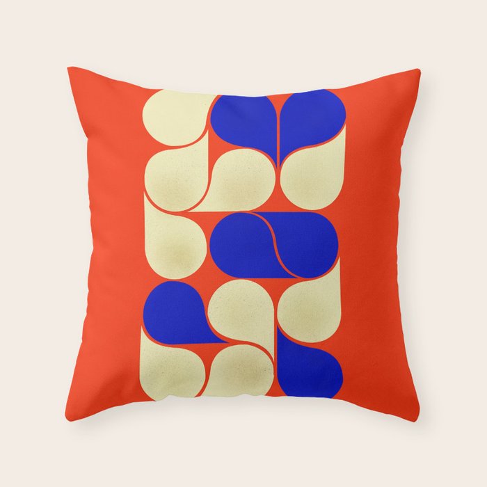 Mid-Century Geometric Shapes-No10 Throw Pillow
