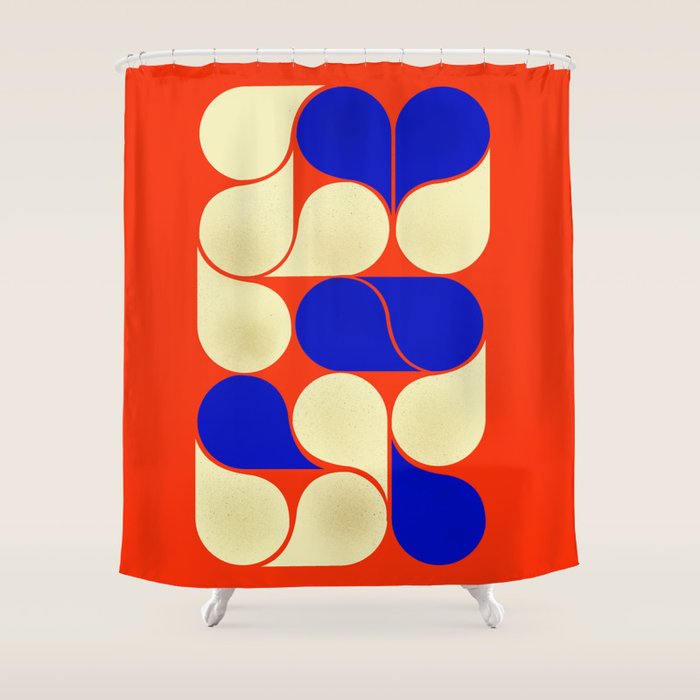 Mid-Century Geometric Shapes-No10 Shower Curtain