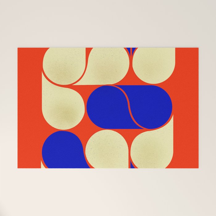 Mid-Century Geometric Shapes-No10 Welcome Mat