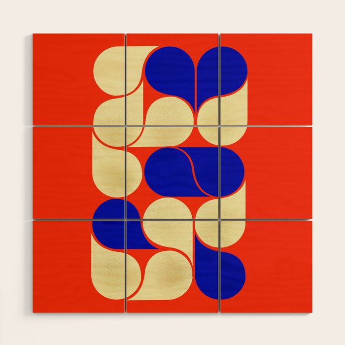 Mid-Century Geometric Shapes-No10 Wood Wall Art