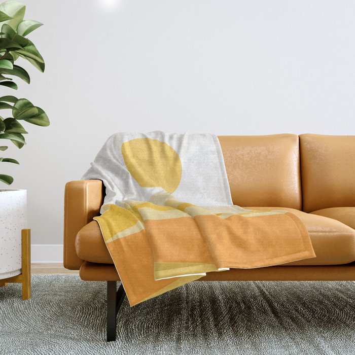 Abstract Landscape 09 Yellow Throw Blanket