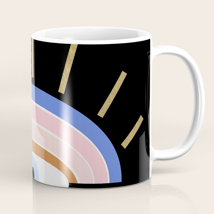 Retro Evil Eye - Black & Gold Coffee Mug