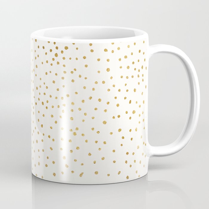 Falling Stars Metallic Gold Dot Pattern Coffee Mug