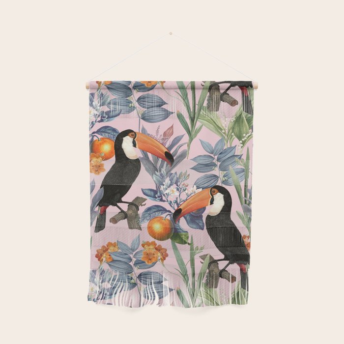 Tucan Garden #Pattern #Illustration Wall Hanging