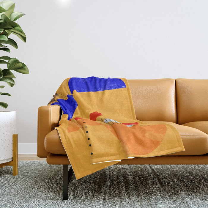 Mid-Century Shapes Abstract No7 Throw Blanket