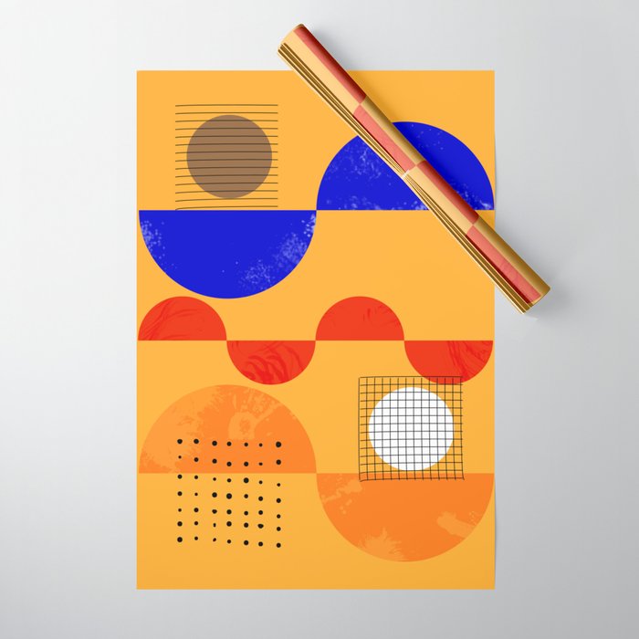 Mid-Century Shapes Abstract No7 Wrapping Paper