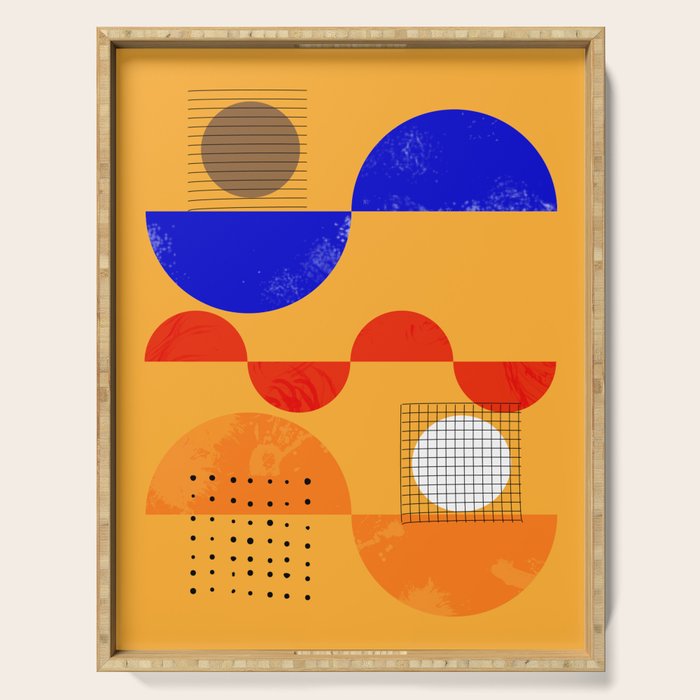 Mid-Century Shapes Abstract No7 Serving Tray