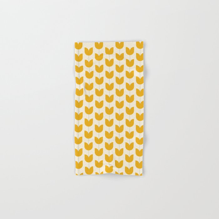 Spring Tulips Ii Yellow Mid Century Flowers Bath Towel