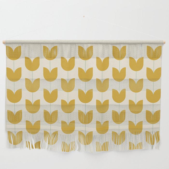 Spring Tulips Ii Yellow Mid Century Flowers Wall Hanging