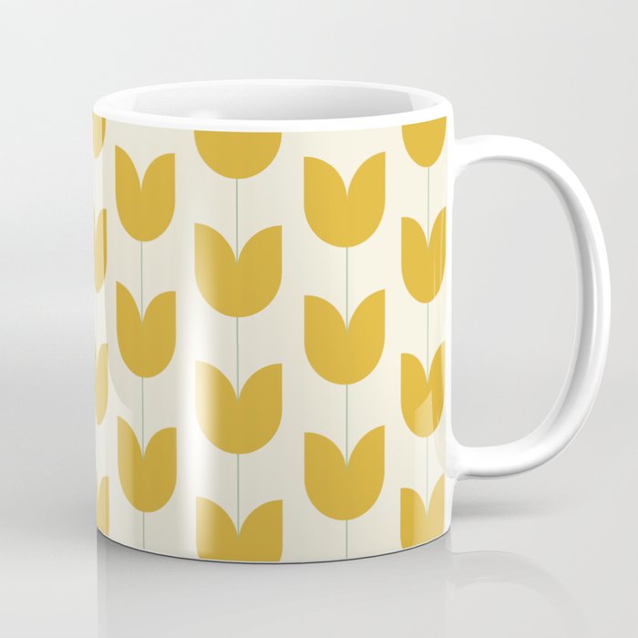 Spring Tulips Ii Yellow Mid Century Flowers Coffee Mug