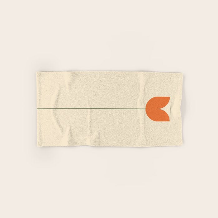 Vintage Tulip Minimalism - Red Bath Towel