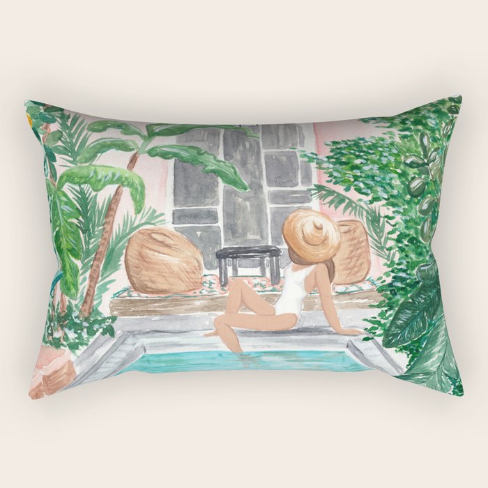 Moroccan Dream - Brunette Hair (Other Hair & Skin Tones Available) Rectangular Pillow