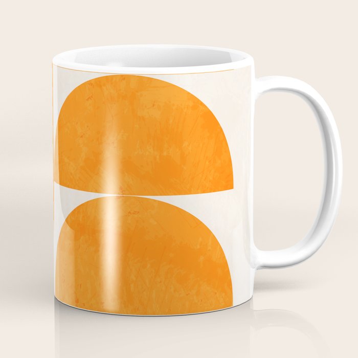 Geometric Shapes Orange Mid Century Coffee Mug