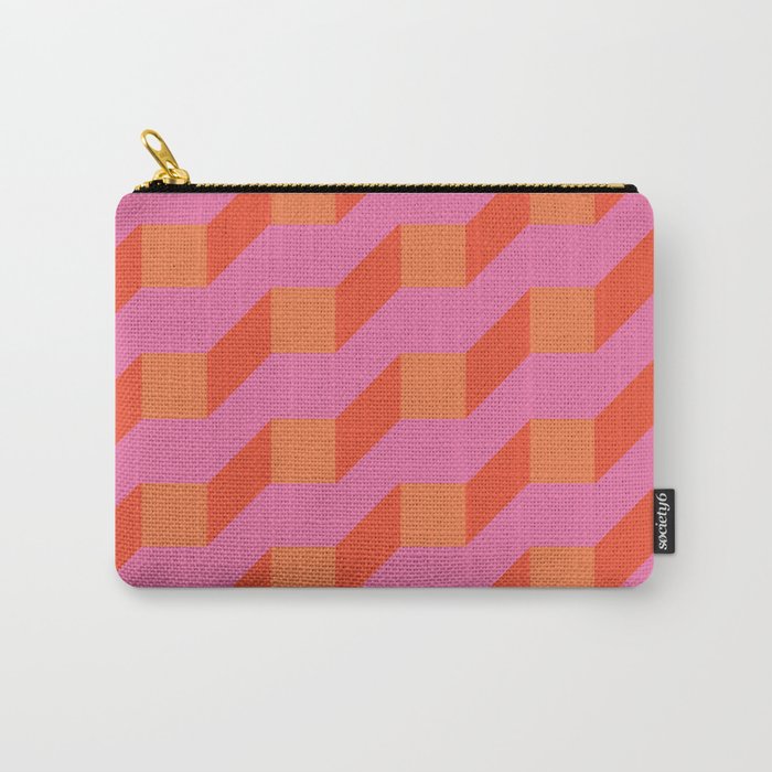 Retro Geometry Bright Pattern No10 Carry All Pouch