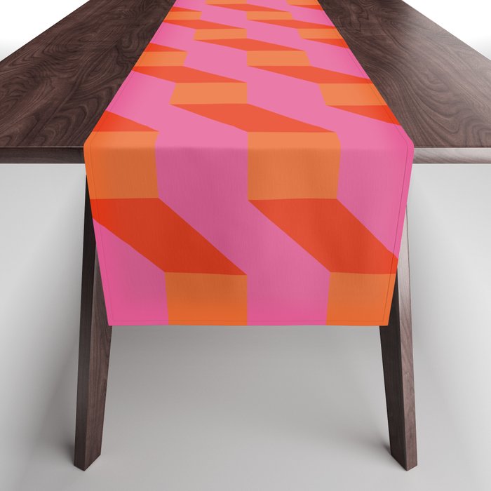 Retro Geometry Bright Pattern No10 Table Runner