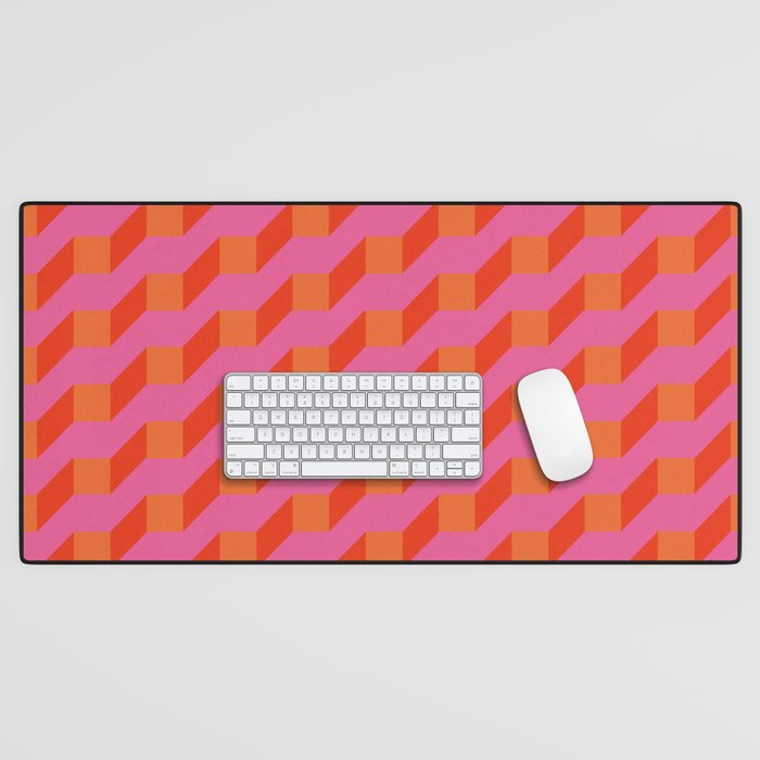 Retro Geometry Bright Pattern No10 Desk Mat