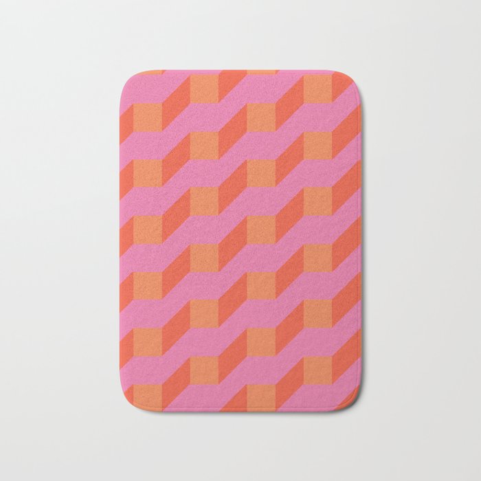 Retro Geometry Bright Pattern No10 Bath Mat