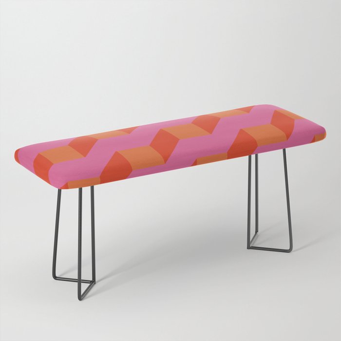Retro Geometry Bright Pattern No10 Bench
