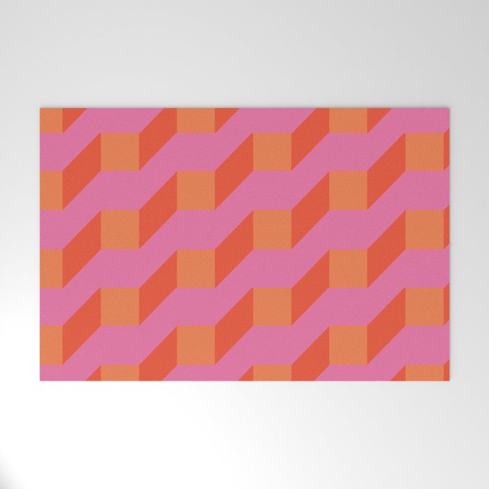 Retro Geometry Bright Pattern No10 Welcome Mat