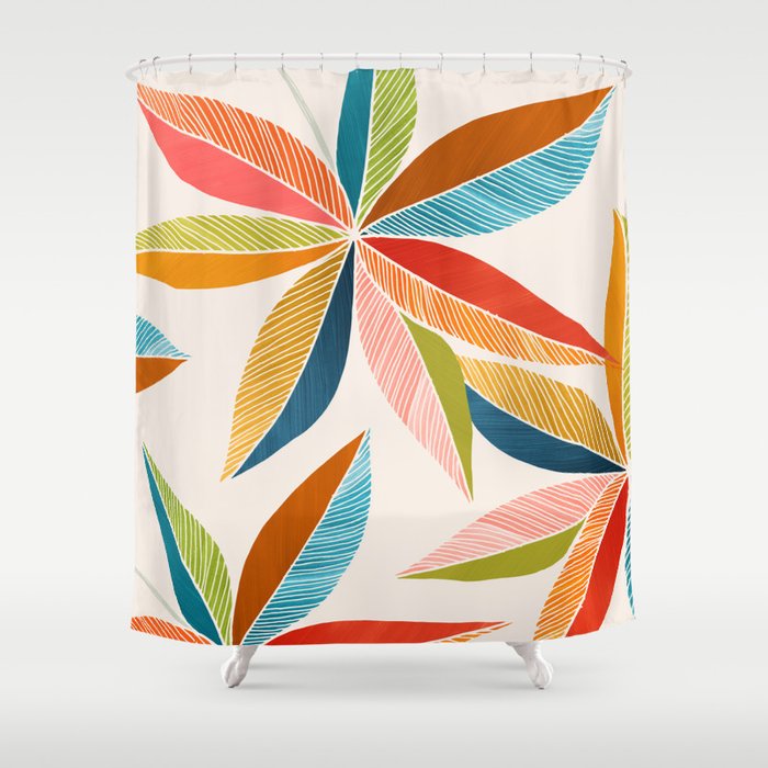 Multicolorful Leaf Design Shower Curtain